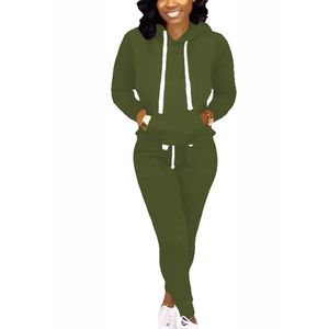 Survêtement d'entraînement deux pièces de haute qualité pour femmes ensemble de pantalons de survêtement motif solide techniques lavées prix de gros pour l'hiver - Product Image 2