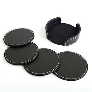 Haute qualité cadeau d'affaires avancé sous-verres en cuir véritable ensemble Table basse tapis tasse sous-verres boissons tapis pour café et thé - Product Image 3