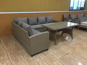 Vente chaude Julemind Restaurant Ensemble de salle à manger avec cadre en acier Osier Mobilier d'extérieur Verre Top Carton Emballage pour l'extérieur - Product Image 3