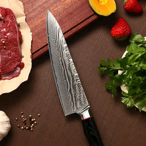 Venta al por mayor personalizado OEM ODM fábrica de cubiertos profesional Extra afilado Chef japonés Damasco cocina Chef cuchillo con mango de madera - Product Image 5