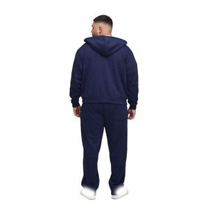 Heavy Fleece Zip Hoodie Jogger Set <b>for</b> Men Warm <b>Winter</b> <b>Tracksuit</b> with Drawstring Pants OEM Custom Color & Logo Options - Product Image 2
