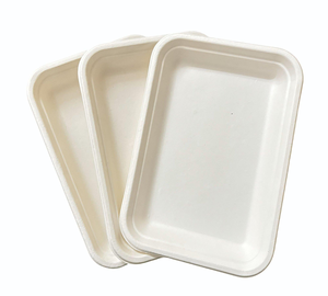 Plateau Récipient Alimentaire Biodégradable Respectueux De L'environnement Plateau Bagasse Canne À Sucre Jetable Étanche Compostable Recyclable - Product Image 2