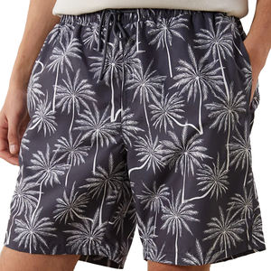 กางเกงขาสั้นกางเกงชายหาดของผู้ชายแบบผูกเชือกแบบผูกเชือกแบบเย็บพิมพ์ซับลิเมชันทำจากโพลีเอสเตอร์ระบายอากาศได้ดี100% - Product Image 4