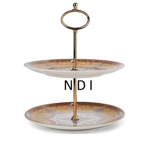 <b>Cup</b> Cake Server Rounded Stand Portable Shiny <b>Enamel</b> Printed Finishing Cake Platter Stand - Product Image 1