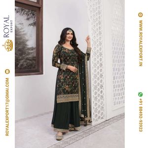 New <b>Presenting</b> Embroidery Design Palazzo Suit Collection in Wholesale Rate by Royal Export Surat - Product Image 4