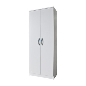 Kit Armadio 2 Ante Scarpiera 5 Ripiani 71x38x182 Bianco Frassino - Product Image 1