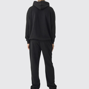 Survêtement uni respirant en tissu polaire de rue haute personnalisé pour hommes avec logo, grande taille disponible - Product Image 3