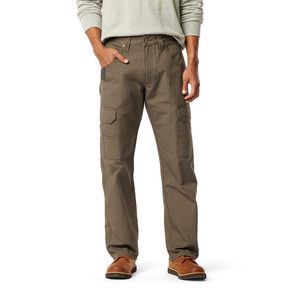 Pantalon cargo décontracté et sportif pour homme, coupe droite ample, multi-poches, idéal pour l'extérieur et la gym, 100 % coton, braguette zippée mi-longue - Product Image 1