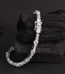 สร้อยข้อมือเทนนิส, เงิน, สร้อยข้อมือเทนนิสเพชรกลมทอง, ของขวัญวันครบรอบ, ของขวัญสำหรับเธอ/ของขวัญวันเกิด, ทำด้วยมือ - Product Image 1