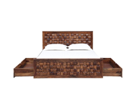 Tissu en bois doux de conception indienne, lit de chambre à coucher de taille king, lit à motif de nouveau look pour king queen, lit d'hôtel pour chambre