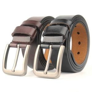 Cinturón de Cuero Genuino Alargado para Hombre, 100% Puro, Cinturón Casual para Jeans, Hebilla de Aleación Sólida, Ecológico y Duradero - Product Image 1