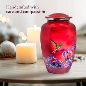 Urnas para cenizas humanas Mujer adulta, Urnas de entierro, Decorativas, Funerarias, Urnas de cremación para mujeres y hombres Rojo, Colibrí, Grande - Product Image 2