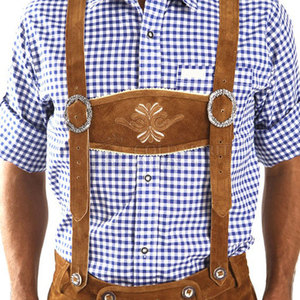 Lederhosen สำหรับผู้ชายสไตล์สตรีทชั้นสูงที่มีลวดลายทึบดีไซน์ตามสั่งมาใหม่ออนไลน์ - Product Image 4