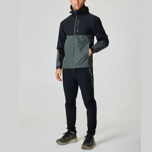 ชุดเสื้อกันลมของผู้ชายชุดกันลมระบายอากาศได้ดีชุดเสื้อกันลมผ้าไนลอนสีทึบ - Product Image 5