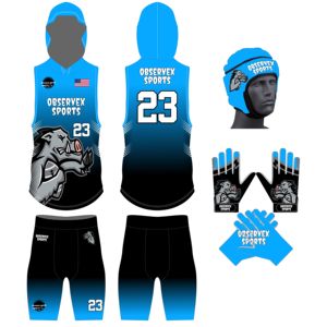 Uniforme de football américain personnalisé avec compression, respirant, évacuant l'humidité, séchage rapide, extensible, design de jeu 7V7, maillots et shorts - Product Image 4