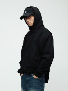 Vente en gros style streetwear personnalisé 360 g/m² coton mélangé sweats à capuche boxy sans ficelle pour hommes sweats à capuche surdimensionnés - Product Image 4