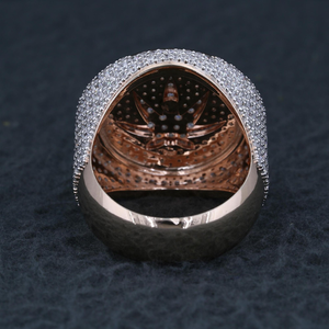 Pendentif feuille en argent entièrement pavé de pierres, bijou hip-hop audacieux, médaille ronde scintillante - Product Image 3