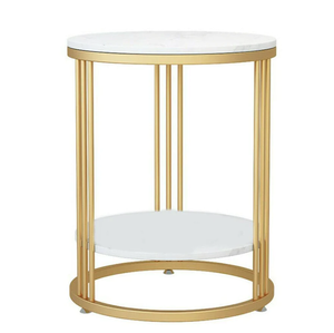 Table d'appoint de chevet en métal au design de luxe Table d'appoint de présentation à café fabriquée sur mesure en métal et en marbre - Product Image 1