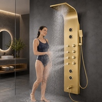 Colonne de douche de luxe en acier inoxydable 304 avec écran LED, jets de pluie thermostatiques et douchette à main pour hôtels