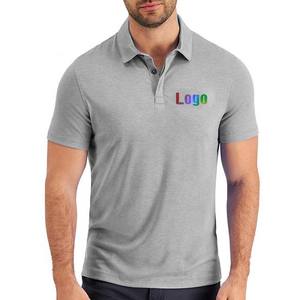 Ropa de hombre bordada con impresión de logotipo personalizado, polos de manga corta, ropa de calle de verano, polos de algodón de talla grande para hombre, OEM - Product Image 3