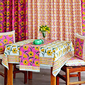 Indian Ethnic Floral Printed Pure Canvas Cotton Dining <b>Table</b> Runner Sustainable Durable Elegant Hand Block Printed for Home - Product Image 1