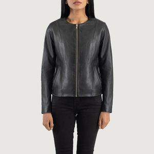 Chaqueta de cuero personalizada de primera calidad para mujer, estilo motorista de moda, fabricante de alta calidad para tiendas minoristas - Product Image 4
