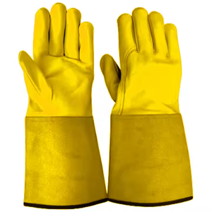 Guantes de Trabajo de Soldadura AQDAS INDUSTRIES al por Mayor, Guantes de Seguridad de Cuero Vacuno, Guantes de Mecánico de Cuero Sintético para Soldador - Product Image 3