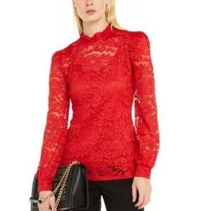 INC International Concepts Top da donna in pizzo rosso scuro, taglia piccola, top eleganti in maglia - Product Image 1