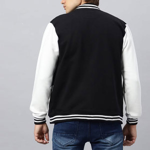 แจ็กเก็ตเบสบอลของผู้ชายทำจากวัสดุระบายอากาศใส่สบายและมีตัวอักษรสีทึบดีไซน์ส่วนตัว - Product Image 4
