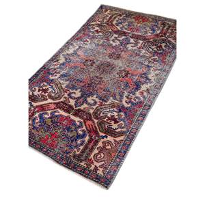 Vintage Beige <b>Brown</b> Hand Knotted <b>Wool</b> Rug for Home Use-for Living Hallway Entryway Teen's Bedroom Medallion Rectangle Puzzle - Product Image 2