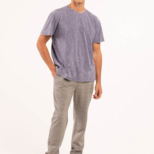 Top tendance col rond hommes lavage à l'acide t-shirt à vendre/longueur régulière plaine teint hommes lavage à l'acide t-shirt - Product Image 6