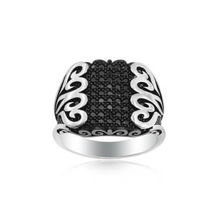 925K Sterling Silver Turkish Green <b>Men</b> Pave Zircon <b>Ring</b> Trendy Fashion Jewellery Man Accessories Statement Zircon Stone - Product Image 4