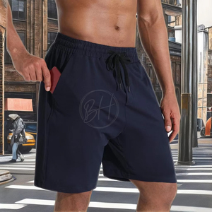 Short de course pour hommes avec fermeture à taille élastique Taille moyenne Type solide Motif uni Tissu en toile teint OEM Service disponible - Product Image 6