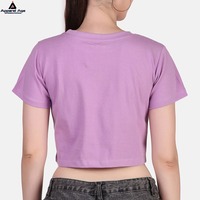 Top Corto para Mujer, Superventas de Verano, Talla Grande, Transpirable, Tela Oxford de Alta Calidad, 220gsm, Poliéster/Algodón, Color Liso, Camiseta Casual