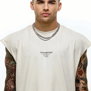 Venta al por mayor de algodón orgánico personalizado Logo camiseta-Oversize Drop Shoulder Acid Wash camiseta en blanco para los hombres - Product Image 5