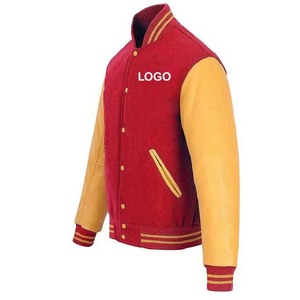 แจ็กเก็ตบอมเบอร์เลตเทอร์แมนแจ็กเก็ตเบสบอลวิทยาลัยสำหรับผู้ชายแขนหนังผลิตตามสั่ง - Product Image 2