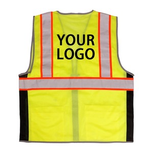 Chaleco Reflectante de Alta Visibilidad Amarillo Fluorescente Personalizado de Alta Calidad, 100% Poliéster, para Construcción, con Logotipo - Product Image 3