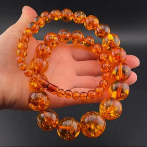 Collar de Resina Epoxi con Cuentas, Cadena con Copos Metálicos, Color y Tamaño Personalizados, Estilo Romántico, Joyería Artesanal Moderna, Regalo - Product Image 1