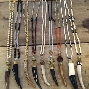 TRADICIONES Recién llegado Collar de cuerno de buey de búfalo Estilo animal pulido Joyería de hueso Cuentas de diseño NATURAL Mujeres Niñas Boda - Product Image 2