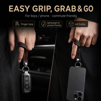 Tali Pergelangan Tangan Silikon Model Sarang Lebah dengan Garis Aksen Ganda, Tali Gantungan Kunci Mobil Universal, Gantungan Kunci Genggam untuk Fob dan Ponsel