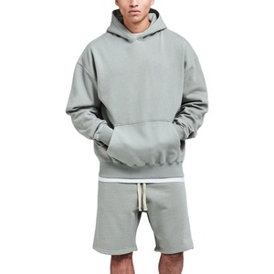 Conjunto de Dos Piezas de Verano para Hombre, Ligero, Transpirable, Informal, Sudadera con Capucha y Pantalones Cortos, 100% Algodón - Product Image 1