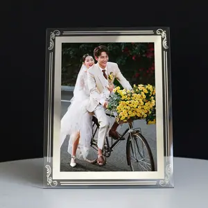 Simple Creative Tabletop Glass Crystal Photo Frame For 5" 6" 7" 8" 10" A4 A5 Certificates And Gifts