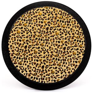 Plateau décoratif rond en métal motif léopard doré Ø 370 mm - Product Image 2