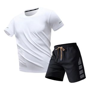Ensemble de vêtements d'été pour hommes, t-shirts à séchage rapide et respirants, vêtements de sport, hauts à manches courtes, shorts, ensemble de loisirs quotidien en deux pièces - Product Image 2