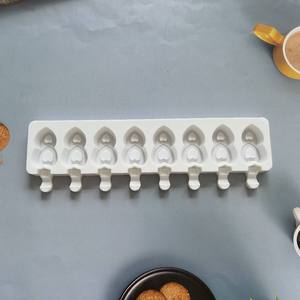 Moule en silicone 8 cavités en forme de double cœur pour glaces et desserts, écologique, idéal pour les fêtes estivales des enfants - Product Image 3