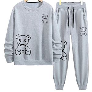 ชุดวอร์มสองชิ้นของผู้ชายชุดออกกำลังกายผ้าฟลีซใช้เล่นยิมชุดออกกำลังกายวิ่งจ๊อกกิ้งสำหรับผู้ใหญ่ - Product Image 1