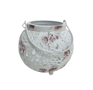 Linterna redonda de hierro de diseño elegante, linterna de vela de Color de pátina gris para el jardín del hogar y la decoración del festival hecha a mano - Product Image 3