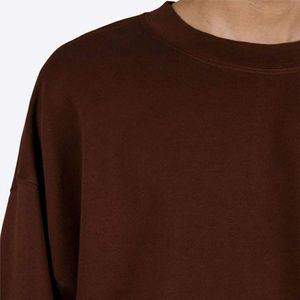 New arrival <b>Brown</b> Cotton Blended <b>Fleece</b> Sweatshirt Custom Oversized Pullover Crewneck Plain Streetwear Casual Warm Winter Jumper - Product Image 6
