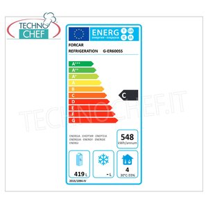 Equipo de Refrigeración Comercial Forcar G-ER600SS, 555 L, Una Puerta, Estático +2/+8C, Clase C - Product Image 1
