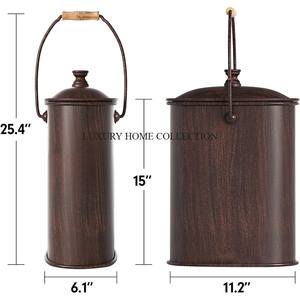 Cubo de carbón de metal tradicional hecho a mano con patrones en relieve perfecto para chimeneas y barbacoas de estilo vintage - Product Image 6